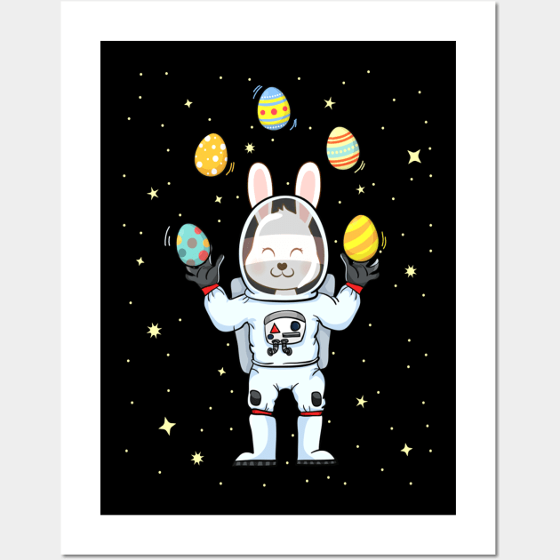 Astronaut Solar System Easter Bunny Eggs Science Wall Art by nevilleanthonysse